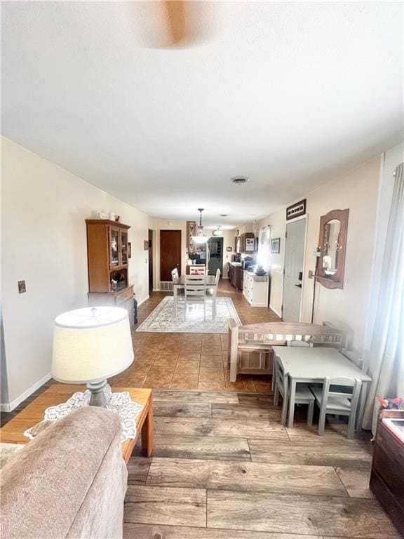 living room featuring hardwood / wood-style flooring