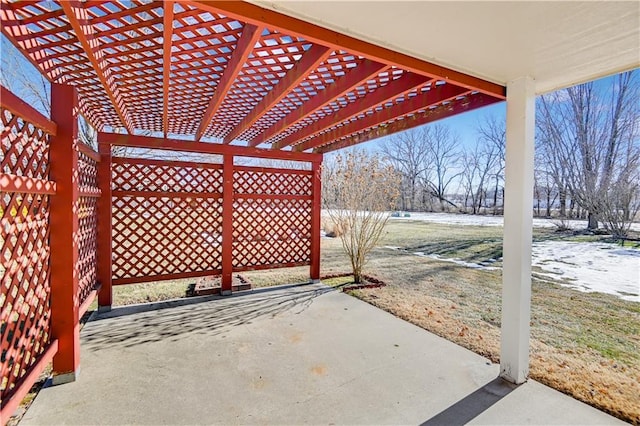 view of patio with a pergola