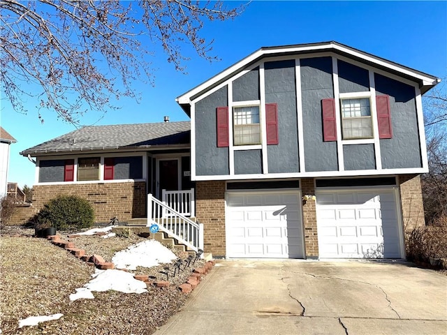 tri-level home featuring a garage