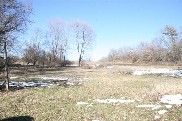 view of yard with a rural view