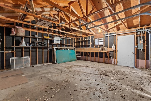 miscellaneous room with vaulted ceiling