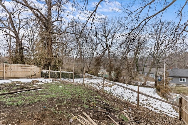 view of snowy yard