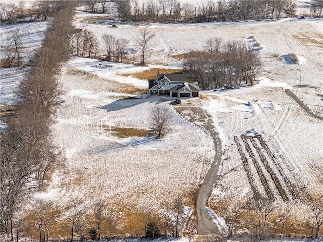 view of snowy aerial view