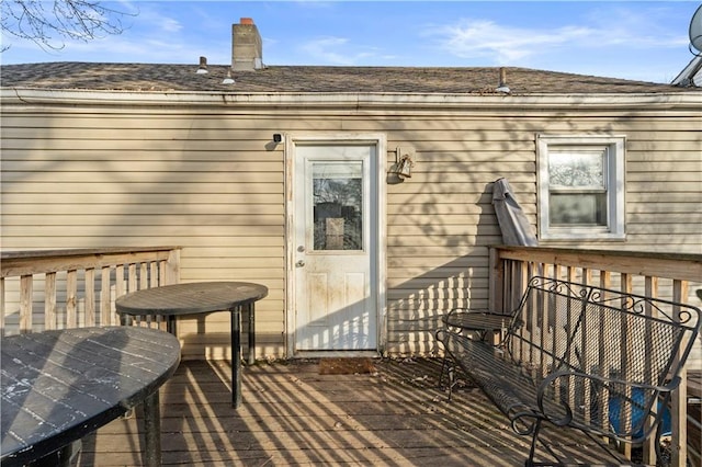 exterior space featuring a wooden deck