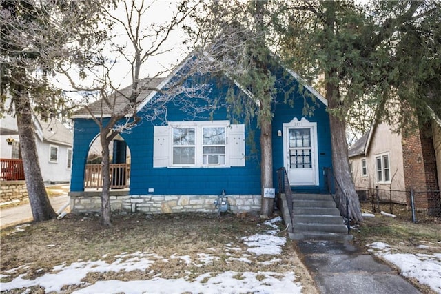 view of front of property with fence