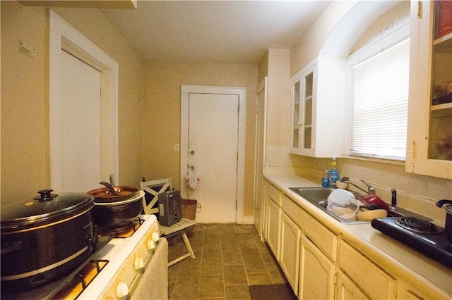 kitchen featuring light countertops and a sink