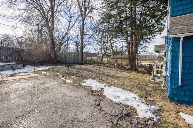 view of yard with fence