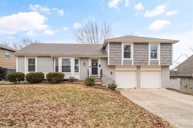 tri-level home with a garage