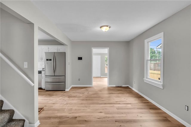 interior space with light hardwood / wood-style flooring