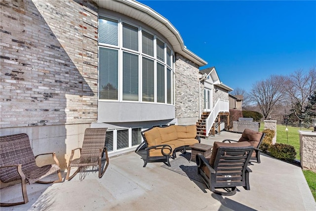 view of patio / terrace featuring an outdoor hangout area