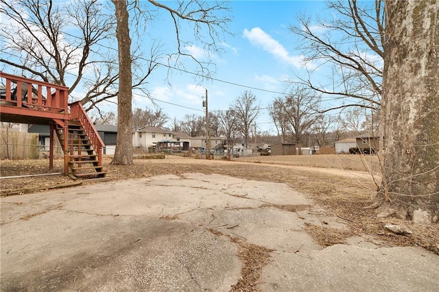 view of yard with a deck