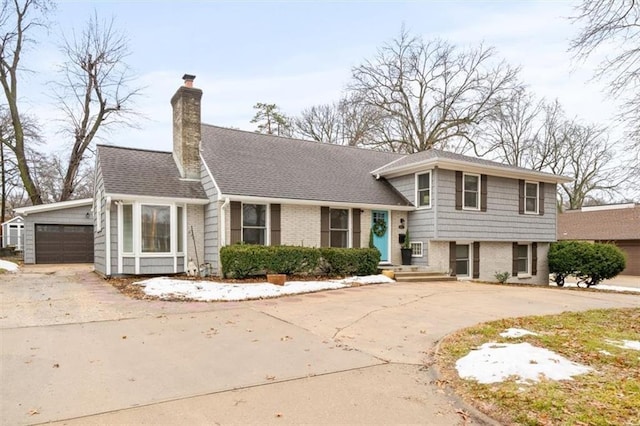 tri-level home with a garage