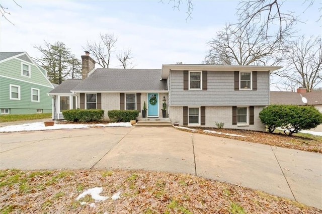 view of split level home