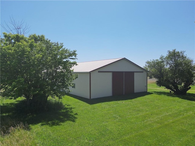 16702 S 59th Hwy, Welda, KS 66091 - view of green lawn with a pole building and an outdoor structure