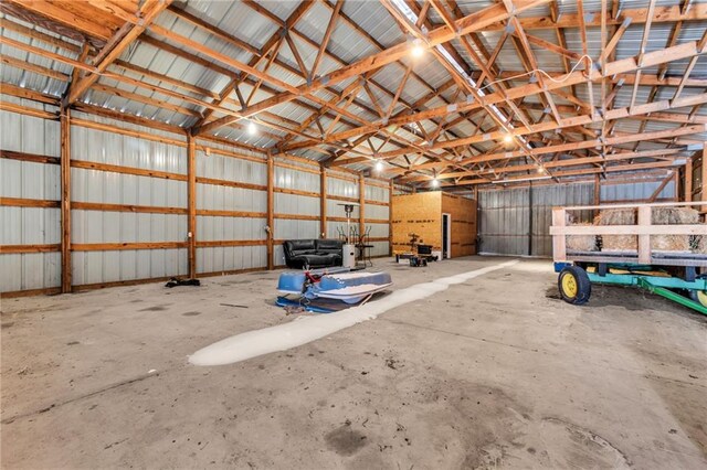 garage featuring metal wall