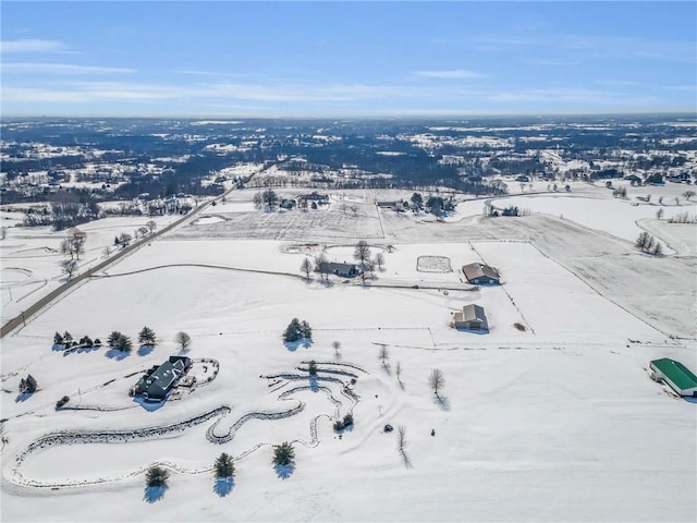 view of snowy aerial view