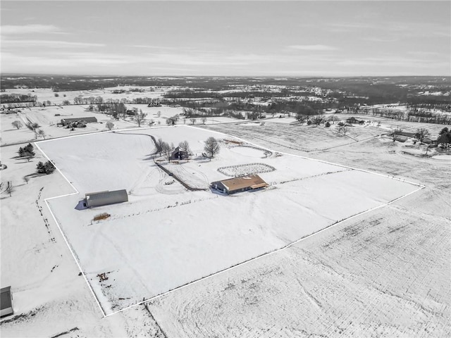 view of snowy aerial view