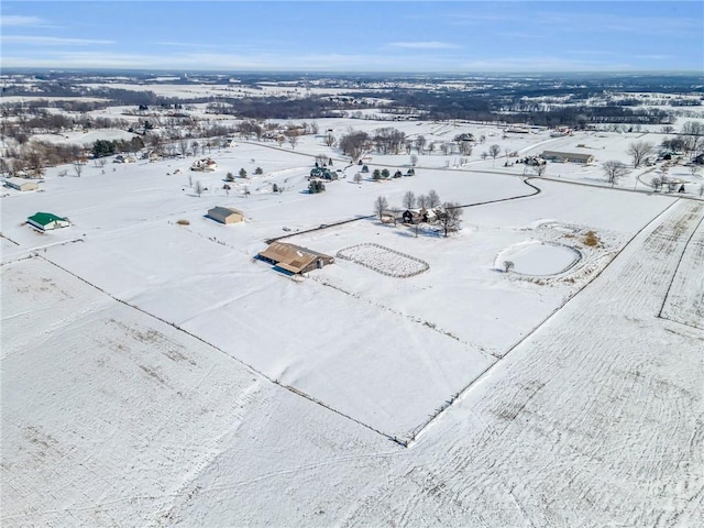 view of snowy aerial view