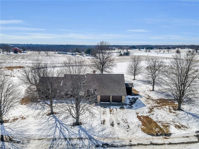 view of snowy aerial view