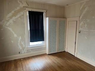 empty room featuring dark wood-type flooring