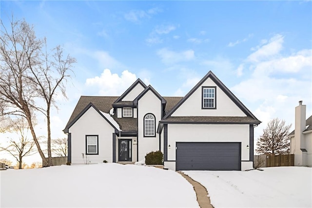 view of front of home with a garage