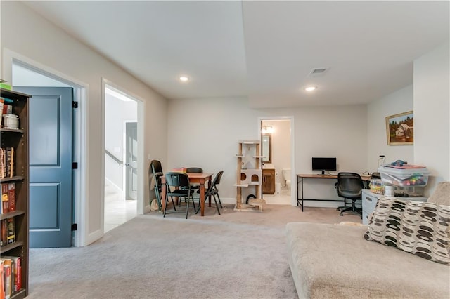 view of carpeted office