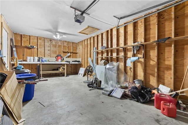 garage featuring a garage door opener