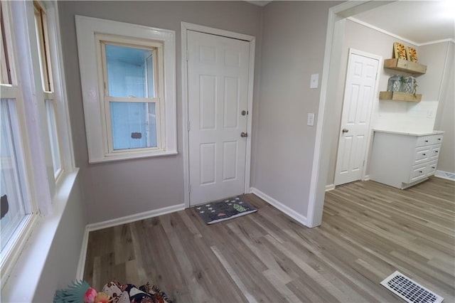 entryway featuring light hardwood / wood-style flooring