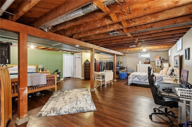 bedroom featuring dark wood-type flooring