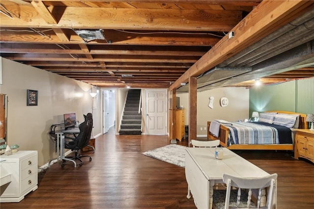 bedroom featuring dark wood-type flooring