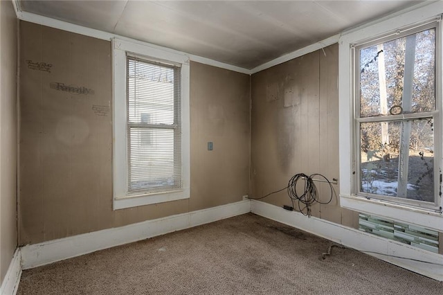 view of carpeted spare room