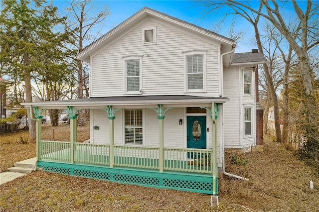 view of front of home with a porch