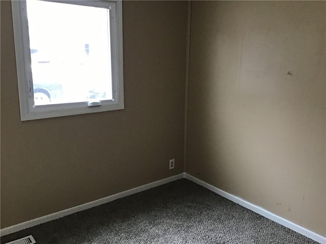 unfurnished room with carpet floors