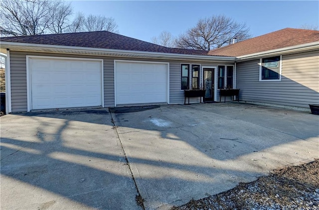 exterior space featuring a garage