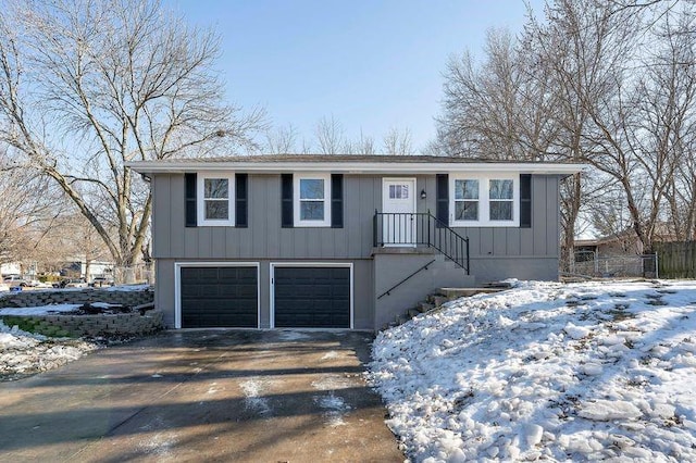 view of front of home with a garage