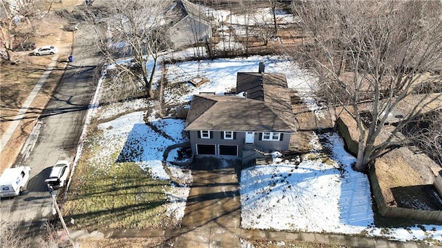 view of snowy aerial view