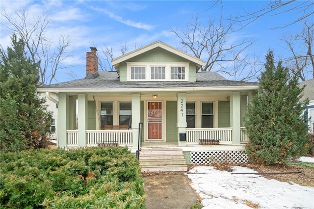 bungalow featuring a porch