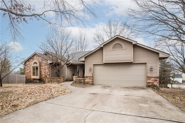 single story home featuring a garage