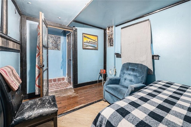 bedroom featuring light wood-type flooring