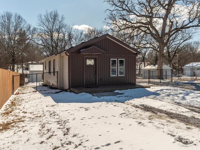 view of snow covered structure