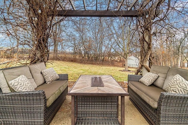 view of patio with outdoor lounge area