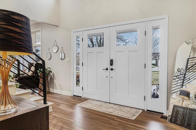 foyer featuring hardwood / wood-style flooring