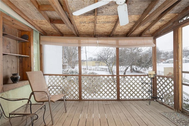 view of unfurnished sunroom