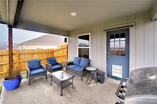 view of patio / terrace featuring an outdoor hangout area