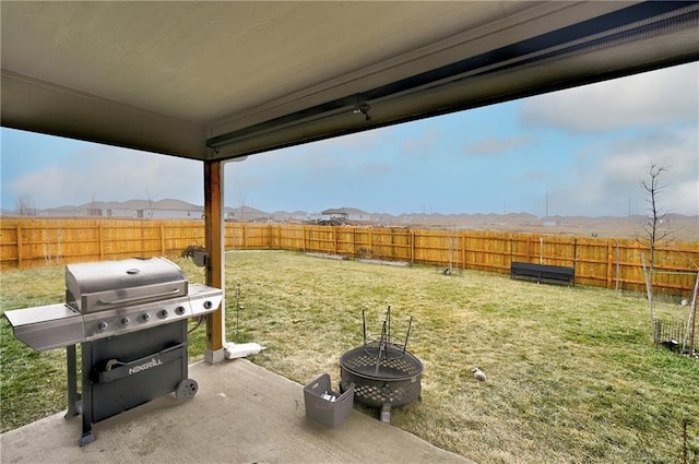 view of yard featuring a patio