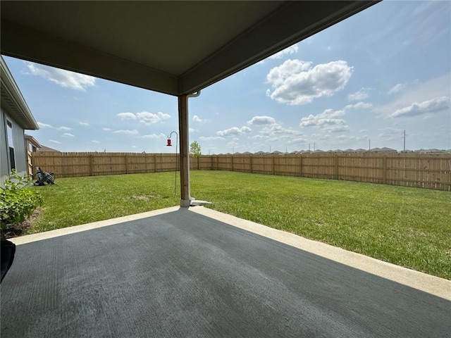 view of yard with a patio area