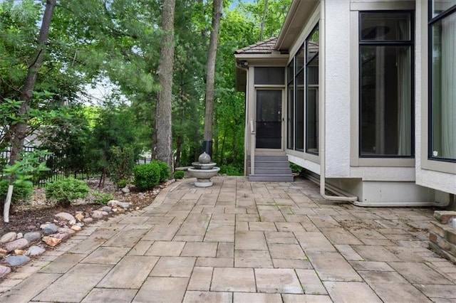 view of patio featuring entry steps