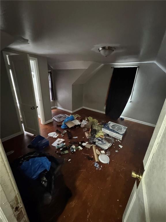 bonus room featuring vaulted ceiling and hardwood / wood-style floors