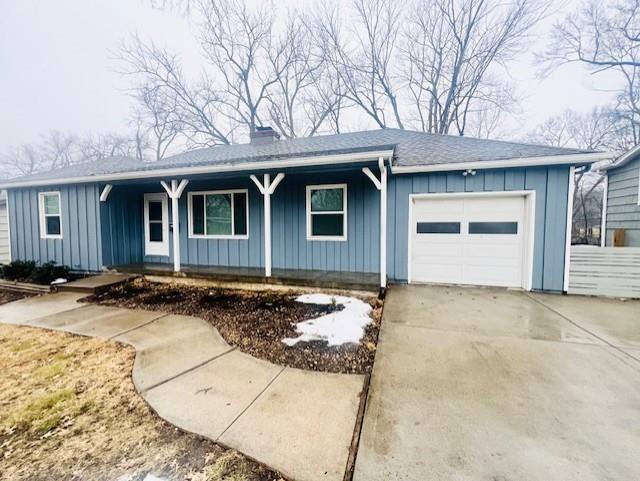 ranch-style house with a garage