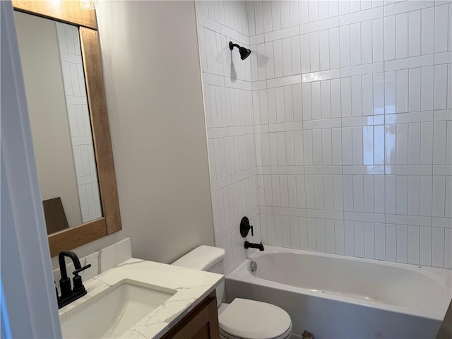 17351 S Kaw St, Olathe, KS 66062 - bathroom with toilet, vanity, and bathtub / shower combination
